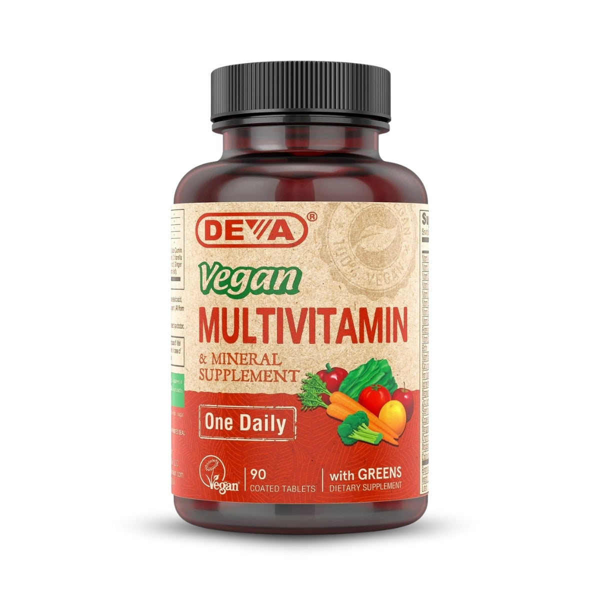 Deva Vegan Multivitamin & Mineral Supplement – Once-Per-Day, High-Potency, 90 Coated Tablets