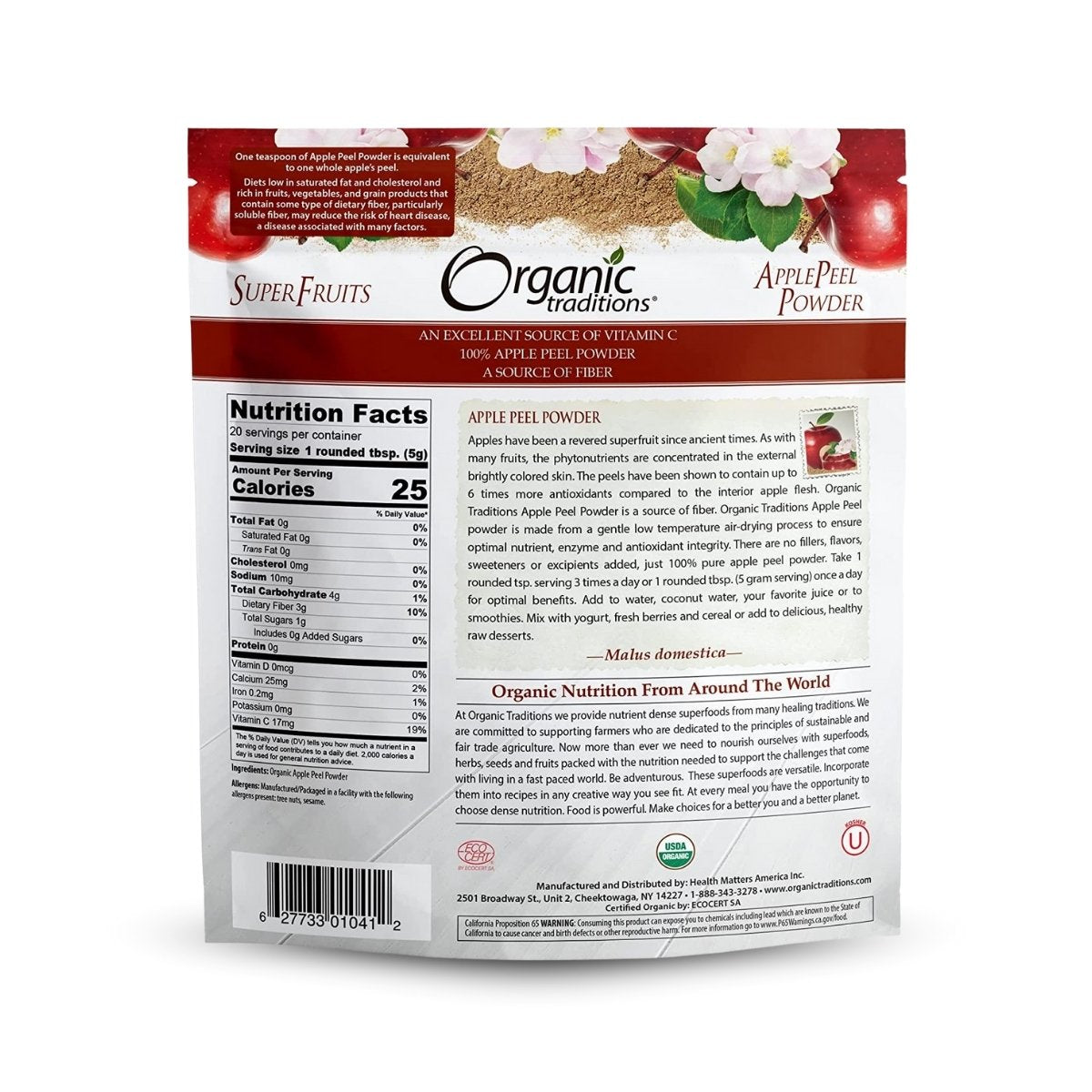 Organic Traditions Apple Peel Powder – Organic Superfood | Natural Fiber & Antioxidants