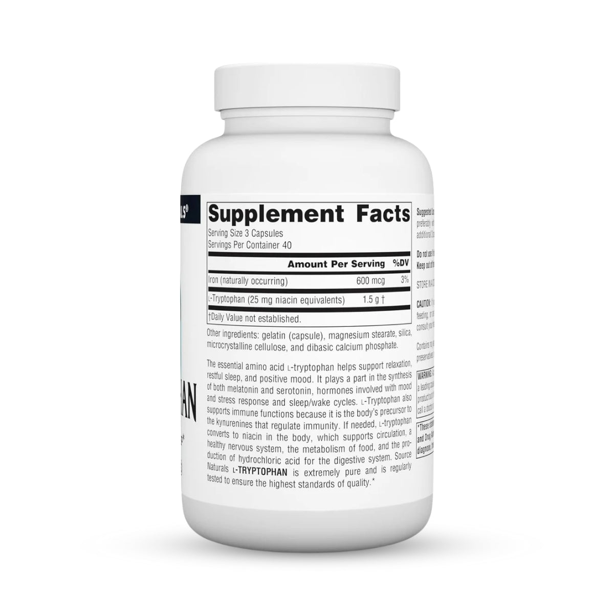 Source Naturals L-Tryptophan 500 mg – 120 Capsules