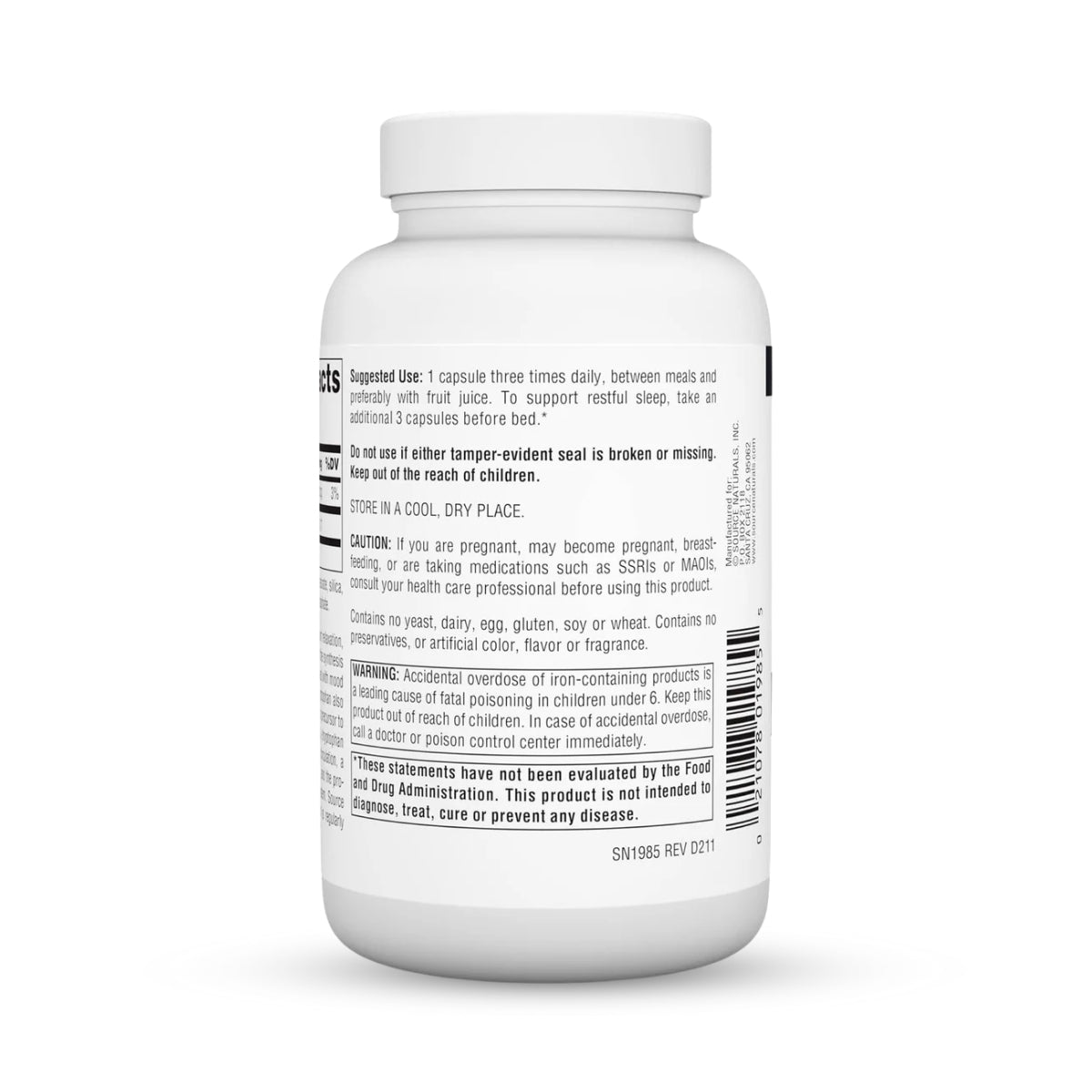Source Naturals L-Tryptophan 500 mg – 120 Capsules