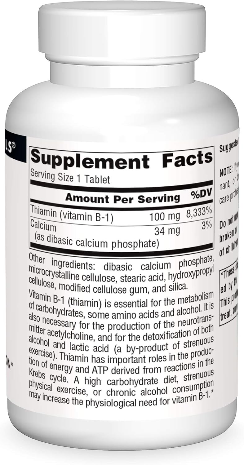 Source Naturals Vitamin B-1 Thiamin 100 mg – 250 Tablets