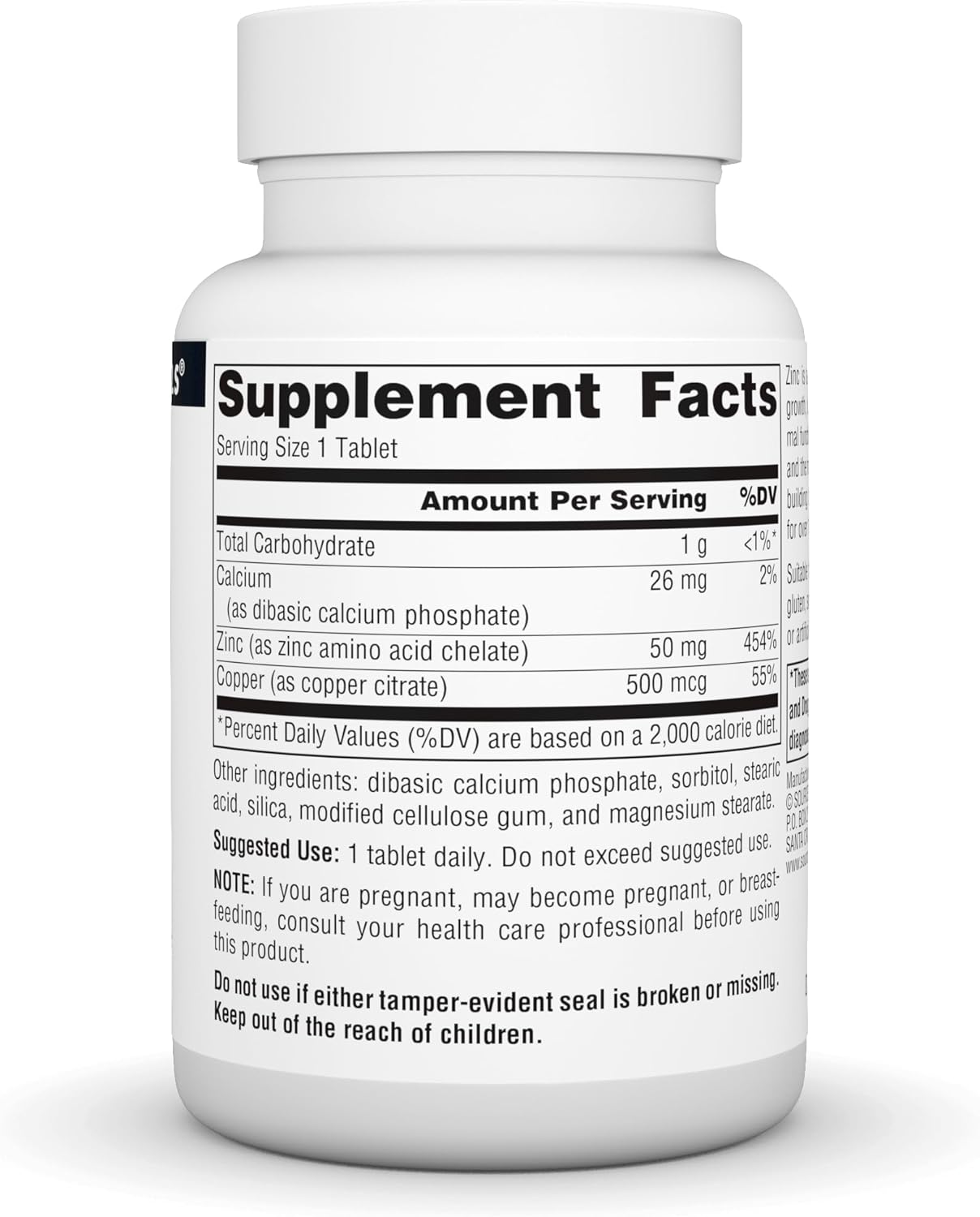 Source Naturals Zinc Amino Acid Chelate - 50mg - 100 Tablets